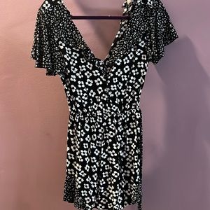 ASOS Black and White Floral Romper